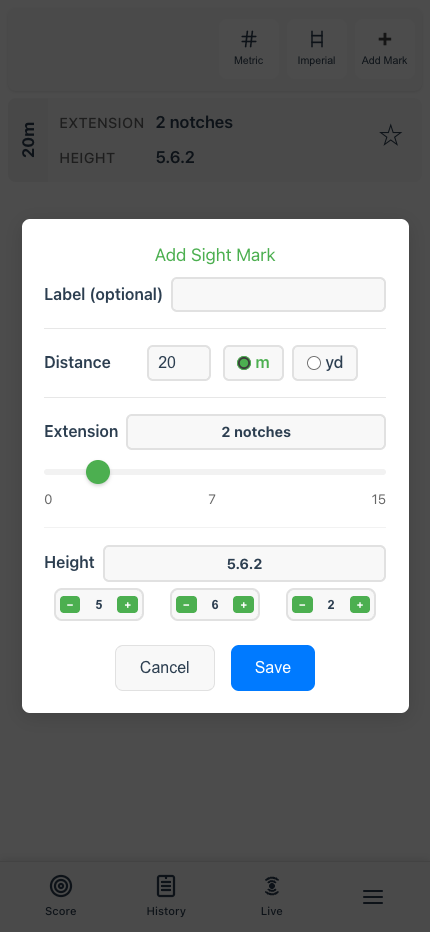 Adding a sight mark